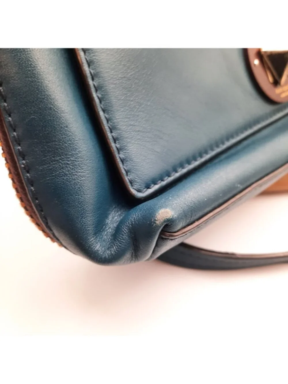 Kate Spade Bag Varick Street Abbie Satchel Teal Green Leather Shoulder Strap
